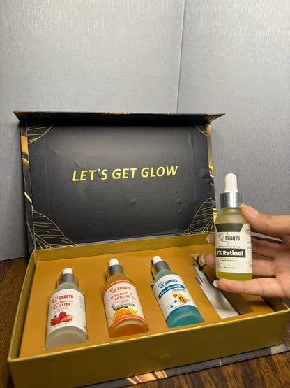 Complete Skin Transformation Kit 4 Professional Serums for Brightening, Anti-Aging & Hydration